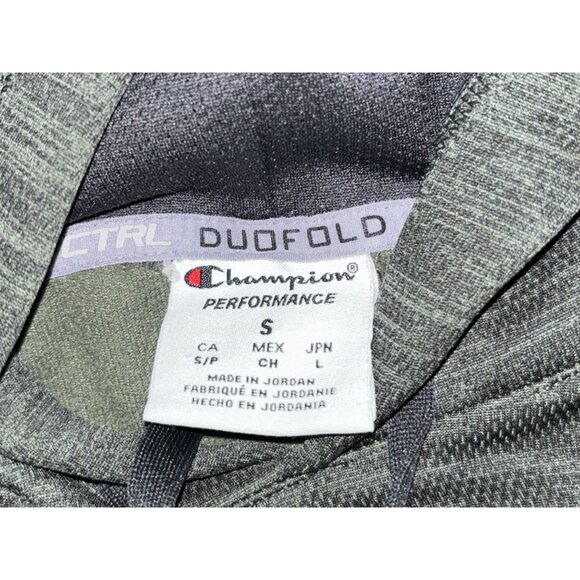 Champion Small Duofold Hooded Sweatshirt Marled Green - Picture 2 of 5